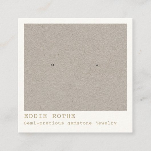 クラフトシンプルイヤリングジュエリー表示 スクエア名刺 (正面)