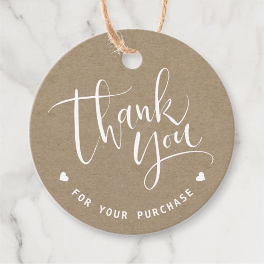 クラフトシンプルモダンスクリプトBusiness Thank You フェイバータグ (正面)