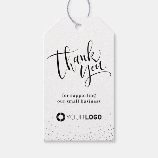 クラフトシンプルモダン書道感謝してい業業 ギフトタグ (正面)