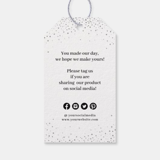 クラフトシンプルモダン書道感謝してい業業 ギフトタグ (裏面)