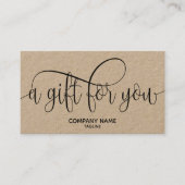 クラフトシンプル商品券モダンおよび商品券 名刺 (正面)