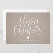 クラフトシンプル手書き書道クリスマス シーズンカード (正面/裏面)