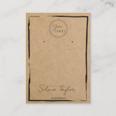 クラフトシンプル紙イヤリングフレームの表示ロゴの追加 名刺 (正面)