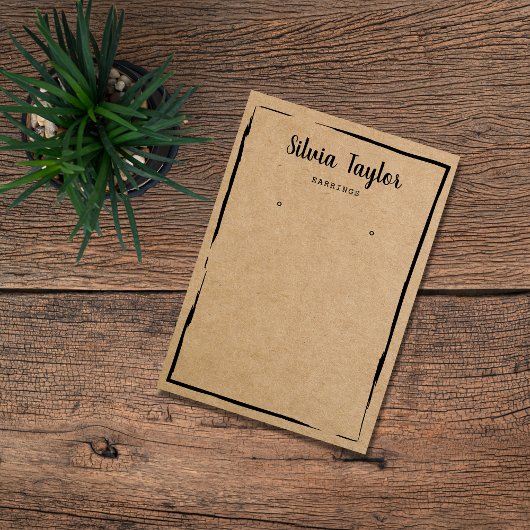 クラフトシンプル紙イヤリングフレームの表示ロゴの追加 名刺