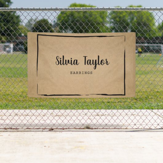 クラフトシンプル紙イヤリングフレームの表示ロゴの追加 横断幕 (インサイチュ)