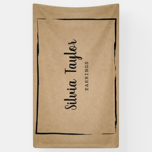 クラフトシンプル紙イヤリングフレームの表示ロゴの追加 横断幕 (縦)