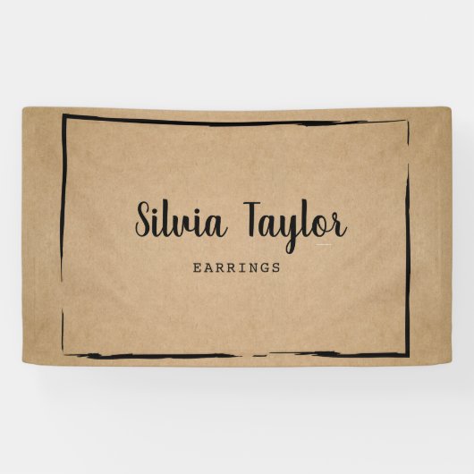 クラフトシンプル紙イヤリングフレームの表示ロゴの追加 横断幕 (横)