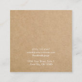 クラフトシンプル紙ネックレスブレスレットディスプレイカード スクエア名刺 (裏面)