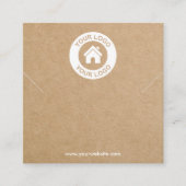 クラフトシンプル紙ネックレスブレスレットディスプレイカード スクエア名刺 (正面)