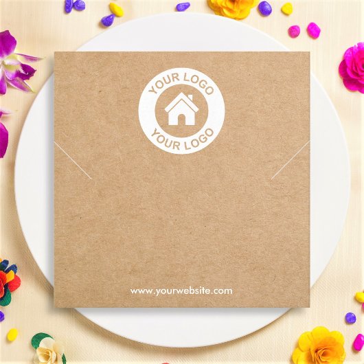 クラフトシンプル紙ネックレスブレスレットディスプレイカード スクエア名刺