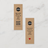 クラフトシンプル紙ブックマークカード スキニー名刺 (正面/裏面)