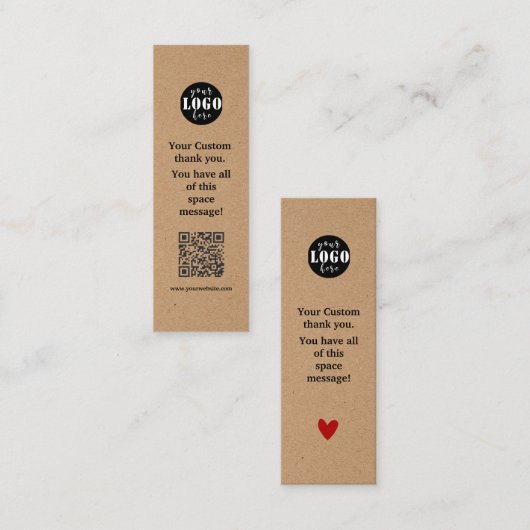 クラフトシンプル紙ブックマークカード スキニー名刺 (正面/裏面)