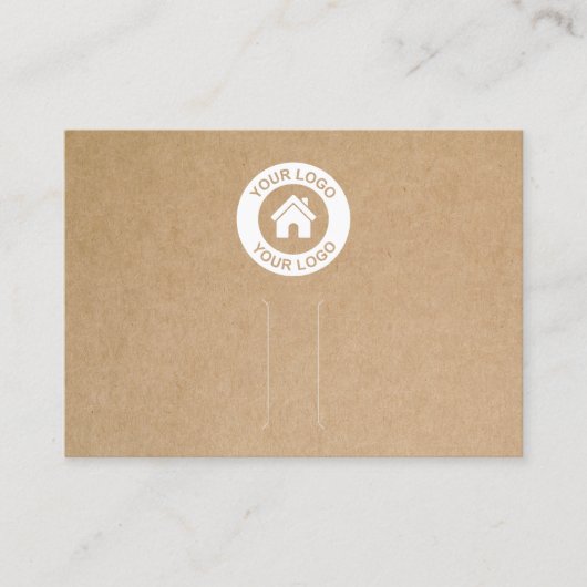 クラフトシンプル紙ヘアクリップバレットディスプレイカード 名刺 (正面)