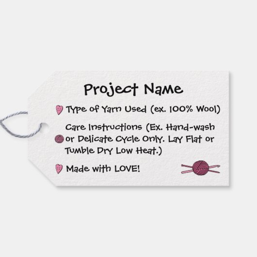 クラフトスカル-編み物&クロシェ（ヘアボウ） ギフトタグ (裏面横)