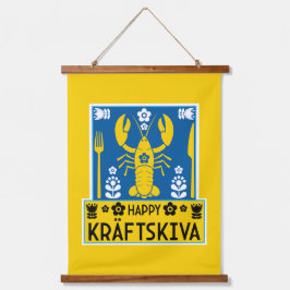 クラフトスキヴァ – スウェーデンクレイフィッシュパーティー 吊り下げ型タペストリー
