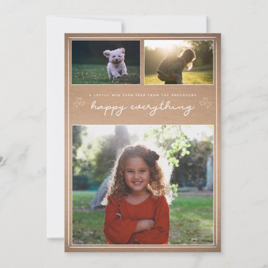 クラフトスクリプト | 現代の新年の写真コラージュカード シーズンカード (正面)