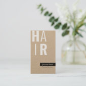 クラフトスタイリッシュブラック美容師ビジネスカード 名刺 (スタンド正面)