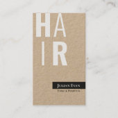 クラフトスタイリッシュブラック美容師ビジネスカード 名刺 (正面)