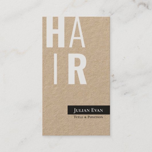 クラフトスタイリッシュブラック美容師ビジネスカード 名刺 (正面)