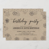 クラフトスタイリッシュ50モダンth大人の誕生日パーティー 招待状 (正面/裏面)