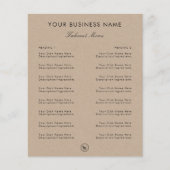 クラフトスタイルエレガントレストランテイクアウトメニュー&ロゴ チラシ (正面)