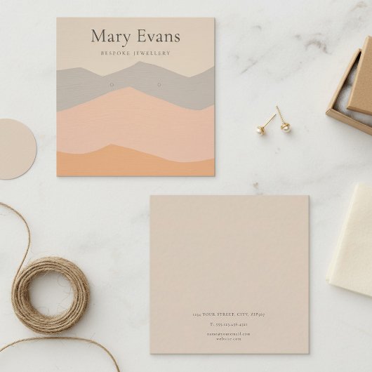 クラフトスタイルパステルマウンテンズイヤリングディスプレイカード スクエア名刺