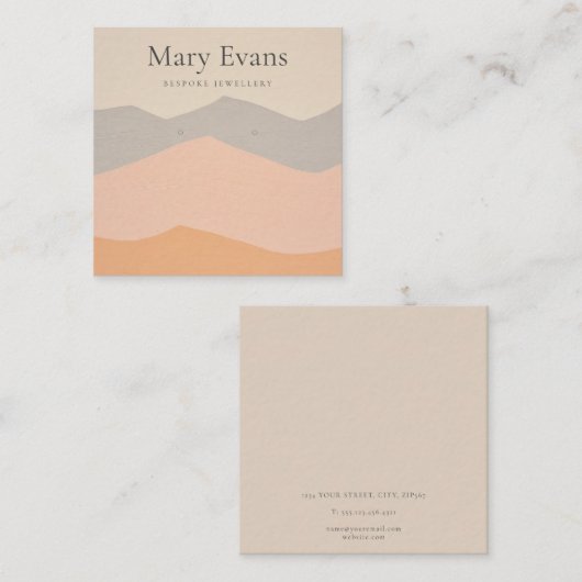 クラフトスタイルパステルマウンテンズイヤリングディスプレイカード スクエア名刺 (正面/裏面)