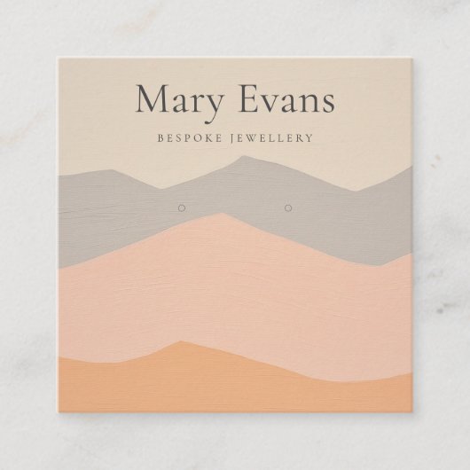 クラフトスタイルパステルマウンテンズイヤリングディスプレイカード スクエア名刺 (正面)