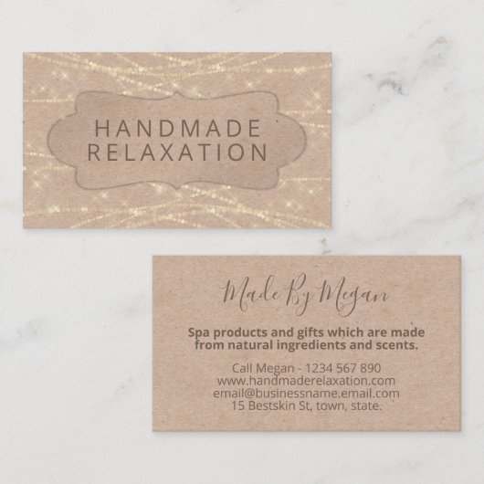 クラフトストリングライトスパ浴体バター石鹸 名刺 (正面/裏面)