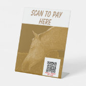 クラフトストールScan2Payゴールデンブラウン馬 台座サイン (正面)