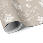 クラフトスノーフレークスメリークリスマススクリプトカスタム ラッピングペーパー (ロールコーナー)