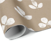 クラフトスリーリーフホワイトクローバー ラッピングペーパー (ロールコーナー)