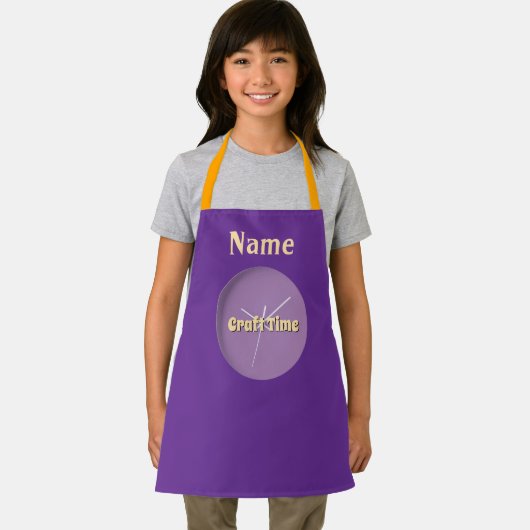 クラフトタイムのパープルをパーソナライズ エプロン (インサイチュ)