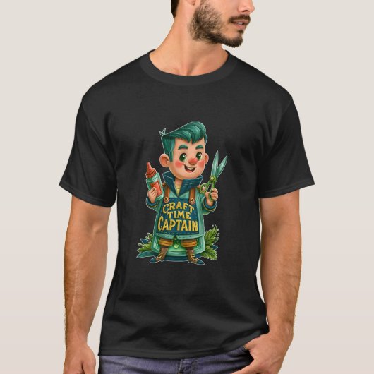クラフトタイムキャプテン 楽しいアート教室 趣味 Tシャツ (正面)