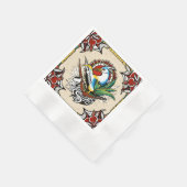 クラフトタイムレスタトゥーデザイン 縁ありカクテルナプキン (角)