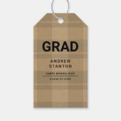 クラフトタータンチェックプレイドモダンシンプルボーイ卒業 ギフトタグ (正面)