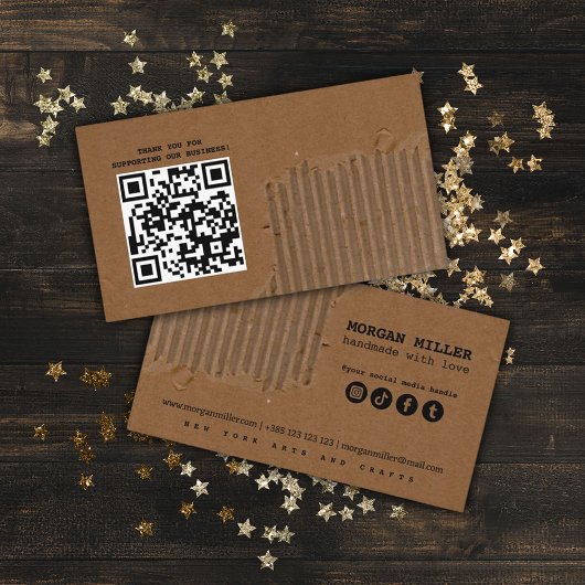 クラフトダンボールリッピング紙ヴィンテージ 名刺