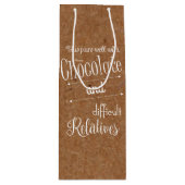 クラフトチョコレートおよびワイン・ボトルのパーティーのギフトバッグ ワインギフトバッグ (正面)