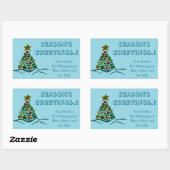 クラフトツリークリスマス長方形ギフトラベル 長方形シール (シート)