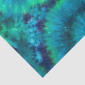 クラフトティッシュペーパーイン青、緑、ティール（緑がかった色）絞り染め 薄葉紙 (詳細)