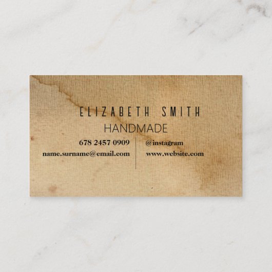 クラフトテクスチ素朴ャの名刺 名刺 (裏面)