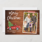 クラフトテープブラシスクリプトウッドトラッククリスマス シーズンカード (正面)