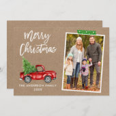 クラフトテープブラシスクリプトトラッククラフトクリスマス シーズンカード (正面/裏面)