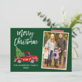 クラフトテープブラシスクリプトレッドトラッククリスマスグリーン シーズンカード (スタンド正面)