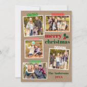 クラフトテープホリーメリークリスマス5写真クラフト シーズンカード (正面)