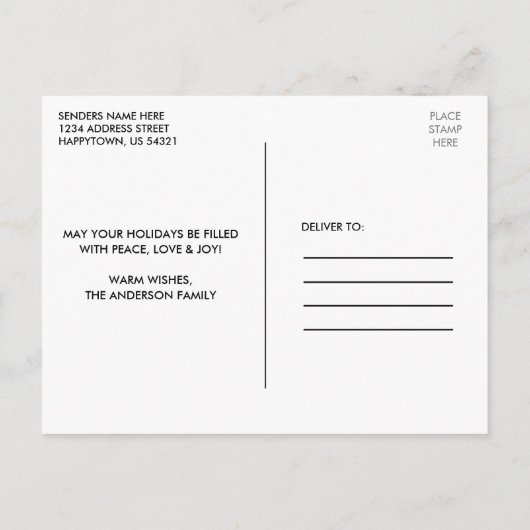 クラフトテープホリーメリークリスマス5写真クラフト ポストカード (裏面)