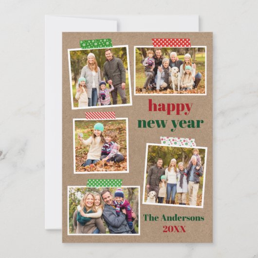 クラフトテープメリークリスマス5フォトクラフト シーズンカード (正面)