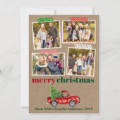 クラフトテープレッドトラッククリスマスクラフト写真 シーズンカード (正面)