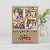 クラフトテープレッドトラッククリスマスクラフト写真 シーズンカード (スタンド正面)
