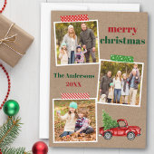 クラフトテープレッドトラッククリスマスクラフト シーズンカード